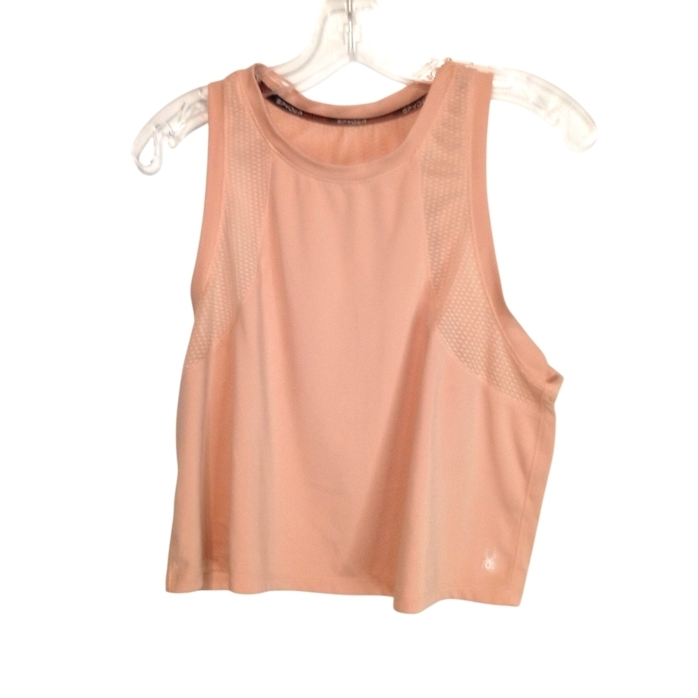 Spyder = Peach Sleeveless Cropped Athletic Top - Size Large